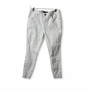 KUT from the Kloth White Raw Hem Skinny Jeans Size 6 Stretch HighRise Distressed